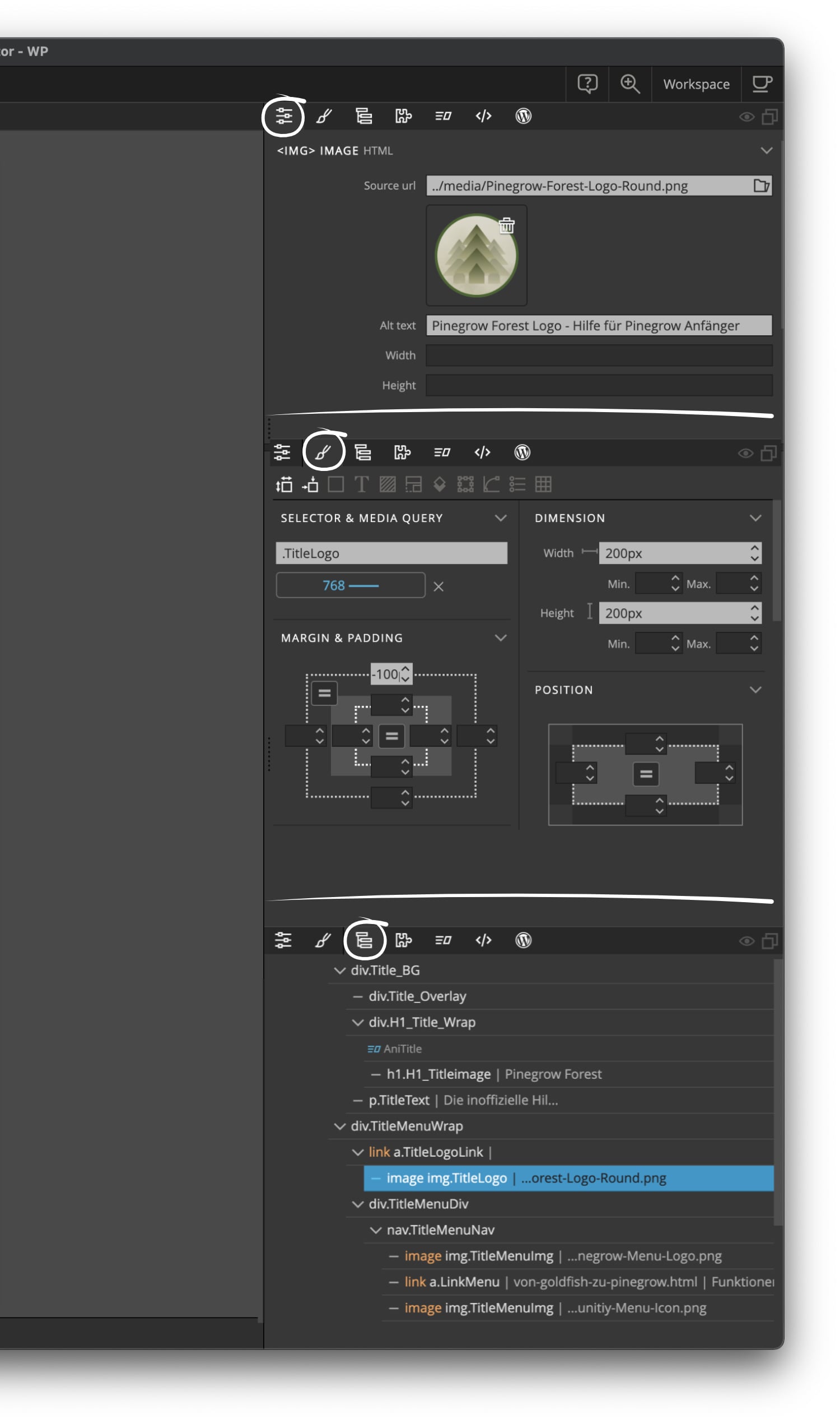 Pinegrow-Properties-Style-Tree Pinegrow right sidebar: Element settings, style and tree for your website - Pinegrow-Forest