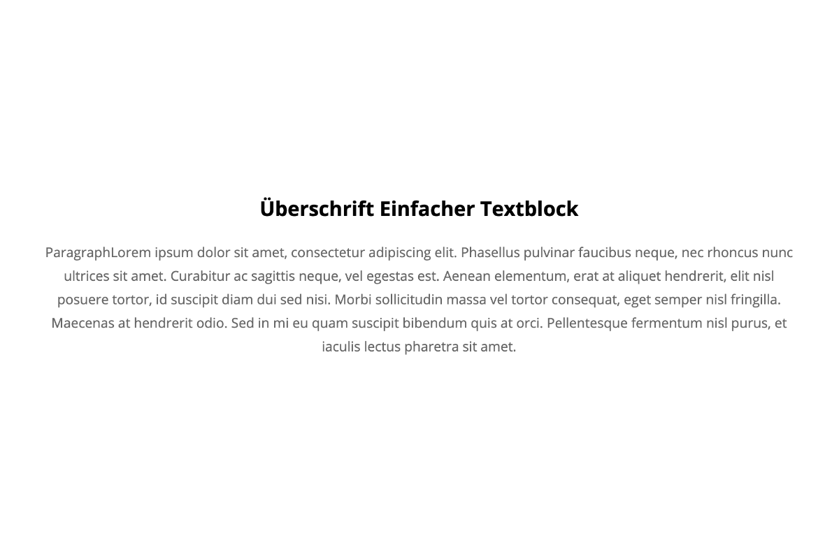 Einfacher Textblock - Überschrift und Text untereinander - Pinegrow Forest Basic Komponente