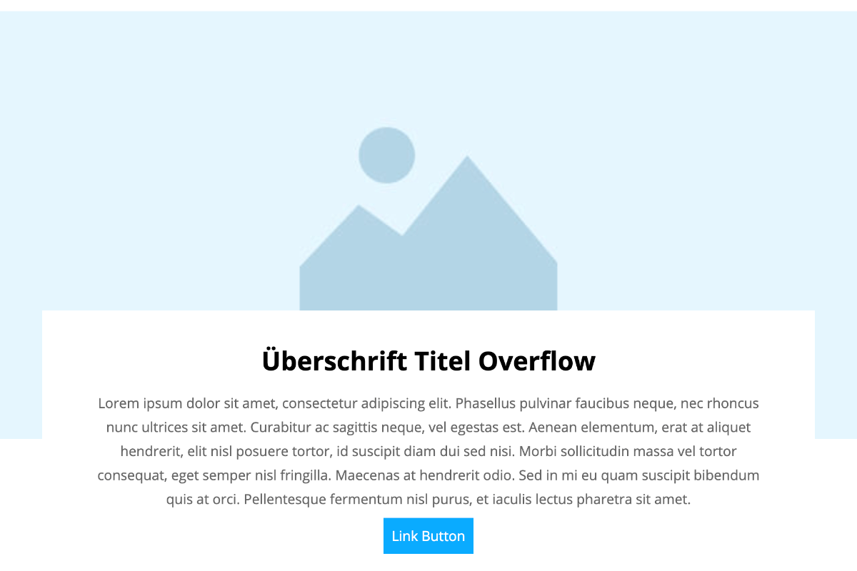 Titelbereich Overflow - Überschrift und Text ragen ins Titelbild herein - Pinegrow Forest Basic Komponente